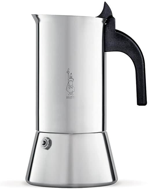 Bialetti Venus Caffettiera in Acciaio Inox, Adatta all'Induzione, 4 Cups, Inossidabile, Argento