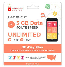 Carica l&#39;immagine nel visualizzatore di Gallery, Red Pocket Mobile Premio di 30 Giorni Piano telefonico prepagato alcun...