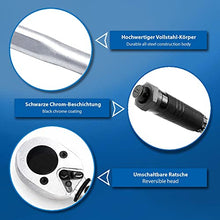 Carica l&#39;immagine nel visualizzatore di Gallery, S&amp;R Chiave Dinamometrica 1/2 &#39; 47.5 cm (28-210 Nm) Professionale Auto Moto con Prolunga 12.5 cm + 3 Bussole (17, 19, 21 mm). Chiave Professionale a Cricchetto Reversibile