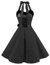 Carica l'immagine nel visualizzatore di Gallery, DRESSTELLS Donne 1950 Audrey Hepbun Vintage con S, Black Small White Dot - Ilgrandebazar