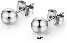 Carica l&#39;immagine nel visualizzatore di Gallery, 6 Paia Orecchini Cerchio per Uomo Donna Bambina in Acciaio Inossidabile, Orecchini Uomo Cerchio, Orecchini Croce Uomo Pendente, Orecchini Donna Cerchio Piccoli, Orecchini da Uomo Diamante Argento