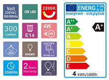 Carica l&#39;immagine nel visualizzatore di Gallery, Emotionlite LED E14 Lampadine,4W,Bagliore ambra,2200K,P45 /G45,6 P45 2200k - Ilgrandebazar