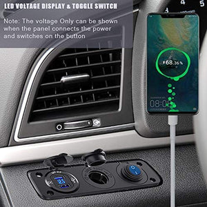 QC3.0 Presa USB per Auto Doppio Accendisigari Caricabatteria per...