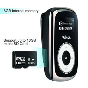 Walkercam M2 Clip Lettore MP3 con Radio FM, Musicale da 8 GB per Nero