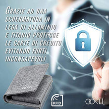 Carica l'immagine nel visualizzatore di Gallery, OOKLÍ Porta Carte Di Credito Schermato RFID Nuova Generazione Grigio