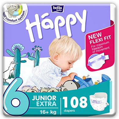 Bella Baby Happy - Pannolini taglia 6 Junior Extra, confezione da 1 (1 x 108... - Ilgrandebazar