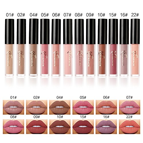 Valuemakers Rossetti liquidi mat,liquid lipstick, set 12 Pcs matt lip gloss - Ilgrandebazar