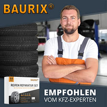 Carica l'immagine nel visualizzatore di Gallery, BAURIX® Premium Kit Riparazione Pneumatici Auto [68 Pezzi] - Kit Riparazione Pneumatici Moto - Kit ripara gomme Auto Senza Dover Cambiare Gli Pneumatici - Kit per Riparazione Pneumatici tubeless