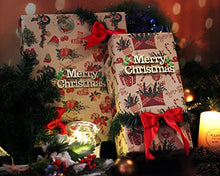 Carica l'immagine nel visualizzatore di Gallery, FullJoyHut Carta da Regalo Natalizio Set,tra cui 10 Carta da Regalo Natalizia,10 Etichette Regalo Natalizie Carta Kraft,4 Rotolo Corde di Luta e Cotone e Metallico per Confezione regalo di Natale