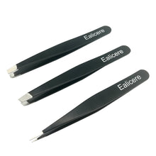 Carica l&#39;immagine nel visualizzatore di Gallery, 3 Pinzette per Sopracciglia, Acciaio Inossidabile, Oblique Appuntite one - Ilgrandebazar