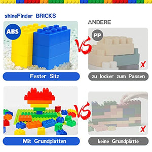 ShineFinder Costruzione Grandi mattoncini, mattoncini costruzioni per bambini a partire dai 2 anni in su, con scatola di pietre, set per giochi creativi
