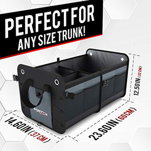 FORTEM Organizer Bagagliaio Auto, Borsa Cofano 2 SCOMPARTI, GRIGIO - Ilgrandebazar