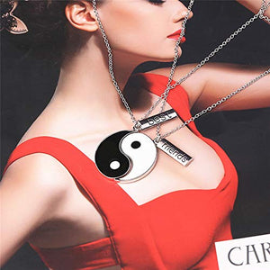 Ciondolo catena Yin Yang Taichi argento per coppia coppia,2 pezzi collane... - Ilgrandebazar