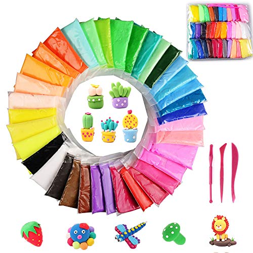 Simuer 36 Pack Modeling Clay Fluffy Slime, 36 Colors 36