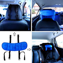 Carica l&#39;immagine nel visualizzatore di Gallery, Fascia Testa Seggiolino Auto,Supporto Bambini Cuscino da Viaggio Blu