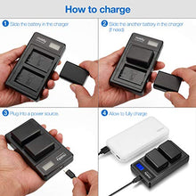 Carica l&#39;immagine nel visualizzatore di Gallery, Miady, set di 2 batterie LP-E6 LP-E6N e caricabatterie doppio LCD,...
