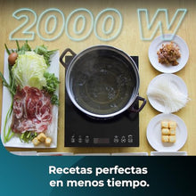 Carica l'immagine nel visualizzatore di Gallery, Cecotec Piastra di induzione portatile 1 Fuoco Full Magma Slim. 2000 W di potenza in 8 livelli, design in vetro ad alta resistenza, display touch, timer, facile pulizia