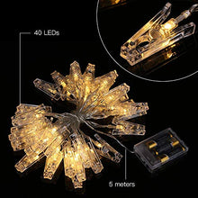 Carica l&#39;immagine nel visualizzatore di Gallery, Tomshine Foto Clip Stringa di Luce 40 LED Alimentato a Batteria 5m/16.4 ft... - Ilgrandebazar