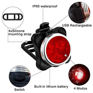AMANKA Luci per Bicicletta, Set Luce Bici LED Light con 5V/2A...