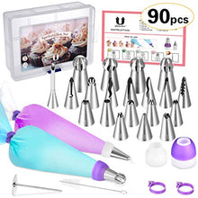 Carica l&#39;immagine nel visualizzatore di Gallery, Uarter Beccucci Sac a Poche Professionali, Set di 90 Decorazione Torte, 90pcs - Ilgrandebazar