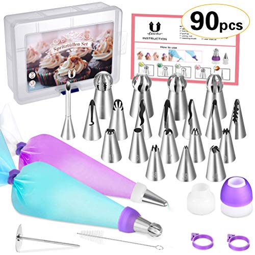 Uarter Beccucci Sac a Poche Professionali, Set di 90 Decorazione Torte, 90pcs - Ilgrandebazar