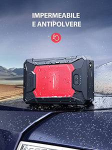 YABER Avviatore Batteria Auto 1200A 12000mAh Portatile Booster Avviamento Auto per 6,0L Benzina e 5,0L Diesel Motori Avviatore Emergenza per Auto/Moto Impermeabile IP66
