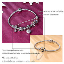 Carica l&#39;immagine nel visualizzatore di Gallery, GW autentico 925 argento Sterling catena di sicurezza con due tappi perline... - Ilgrandebazar