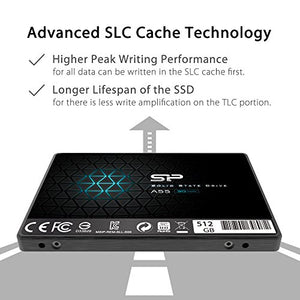 Silicon Power SSD 512GB 3D NAND A55 SLC Cache Performance Boost 2.5 Pollici...