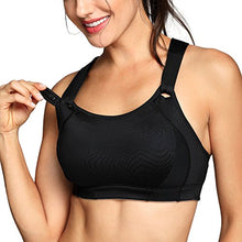 Carica l'immagine nel visualizzatore di Gallery, SYROKAN Donna Reggiseno Sportivo Massimo Supporto 7F, Nero