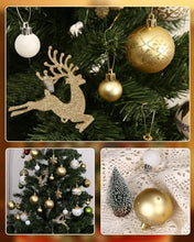 Carica l'immagine nel visualizzatore di Gallery, 40 pezzi Palline di Natale, Set Palline Albero di Natale Bianco Oro, Palle di Natale in Plastica Infrangibile, Diametro 3/4/6 cm Palline Natale Decorazione per Albero di Natale, Matrimoni, Feste