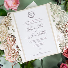 Carica l&#39;immagine nel visualizzatore di Gallery, 50 CARTE CONFEZIONE Fai da te partecipazioni matrimonio taglio laser inviti... - Ilgrandebazar