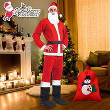Carica l'immagine nel visualizzatore di Gallery, LPAOIS 7 Pezzi Costume da Babbo Natale Abito da Santa Claus in Rosso Deluxe Costume Babbo Natale Uomo Adulto Costume di Natale, Set per Costume di Babbo Natale o San Nicola per Natale,Festa a Tema