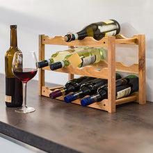 Carica l&#39;immagine nel visualizzatore di Gallery, Relaxdays Cantinetta Vino in Legno di Noce con 3 Ripiani e le Seguenti, H X...