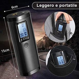 Vastar Compressore Portatile, Aria con LCD Display, Banca di Nero - Ilgrandebazar