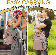 Carica l&#39;immagine nel visualizzatore di Gallery, Viedouce Borsa per Pannolini Zaino Fasciatoio, Mamma,Impermeabile Rosa