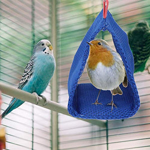 Amaca per Uccelli, Nido di Pappagallo in Rete Traspirante Estiva, Letto Blu