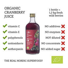 Carica l&#39;immagine nel visualizzatore di Gallery, Succo di Frutta Biologico Mirtillo Rosso Americano, 500 ml, Prodotto al...