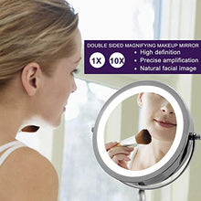 Carica l&#39;immagine nel visualizzatore di Gallery, Meowoo Specchio Trucco Cosmetico Con Piedistallo specchio Argento,1 Pc