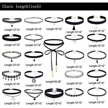 Carica l&#39;immagine nel visualizzatore di Gallery, Elegant Rose, set di 23 collane girocollo, chocker in velluto, pizzo; stile:... - Ilgrandebazar