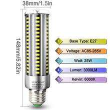 Carica l&#39;immagine nel visualizzatore di Gallery, Lampadine LED E27 25W Luce Bianca Fredda Lampadina Led Mais 6000K 3000LM...