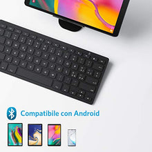 Carica l&#39;immagine nel visualizzatore di Gallery, OMOTON Tastiera Bluetooth per Android, Compatibile con Samsung o Huawei Nera