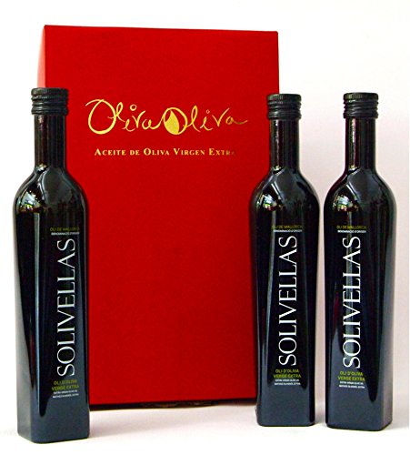 3 x Solivellas arbequina 500ml Gift Box - Olio Extra Vergine