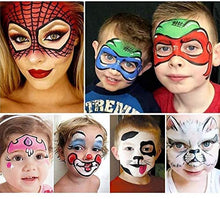 Carica l&#39;immagine nel visualizzatore di Gallery, Lictin Truccabimbi Kit,Face Paint,Kit per La Pittura del Viso per Bambini,24 Colori,50 Stencil,6 Pennelli Professionali