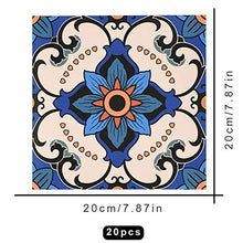 Carica l&#39;immagine nel visualizzatore di Gallery, Irich 20 Pezzi 20x20 Adesivi per Piastrelle, Impermeabile 20*20CM, Fiore Blu