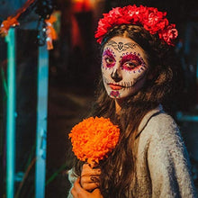 Carica l'immagine nel visualizzatore di Gallery, ZERHOK Halloween Tatuaggi di Faccia,8 PCS Halloween Tatuaggi Temporanei Moda Decorazione Festa a Tema Halloween Festa in Festa di Trucco