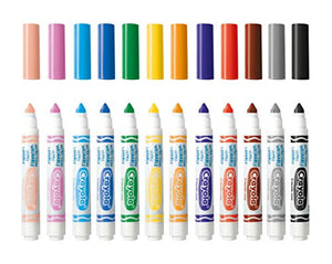 Crayola I Lavabilissimi Pennarelli Ultra-Lavabili, 12 Pezzi, Multicolore - Ilgrandebazar