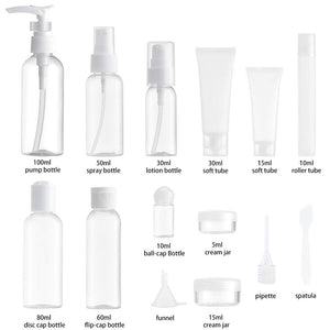 MYLL 14 Pezz Bottigliette da Viaggio Set per Aereo (Max.100ml), Bianca - Ilgrandebazar