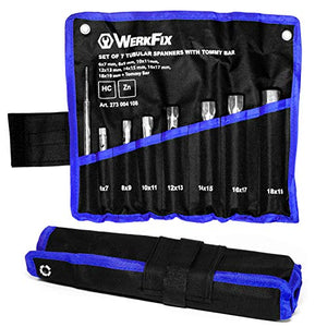 WERKFIX Set 7 Chiavi a Tubo da 6/7, 8/9, 10/11, 12/13, 14/15, 16/17, 18/19... - Ilgrandebazar