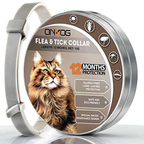 ONMOG Collare antipulci per Gatti – 12 Mesi di Protezione Contro Le zecche –...
