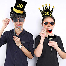 Carica l&#39;immagine nel visualizzatore di Gallery, Amycute 30 Anni Compleanno Photo Booth Props, 36 Pezzi 30 Compleanno... - Ilgrandebazar
